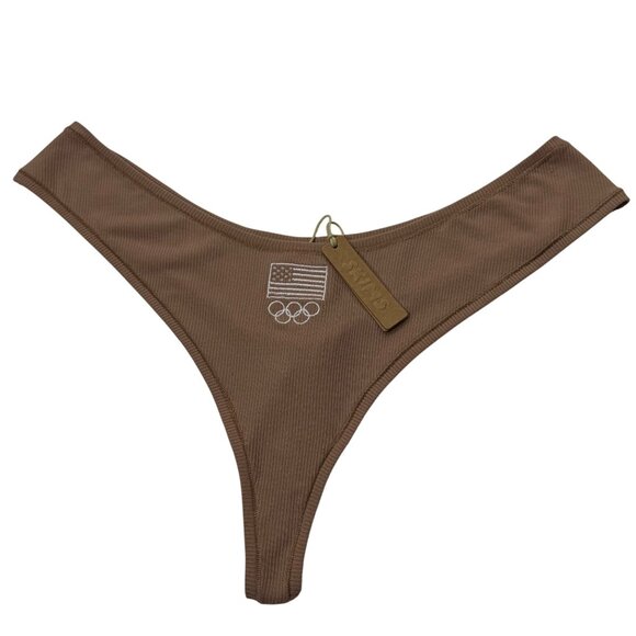 SKIMS Soft Lounge Dipped Thong Team USA Lot of 2 Navy Sienna 3X - Picture 2 of 9